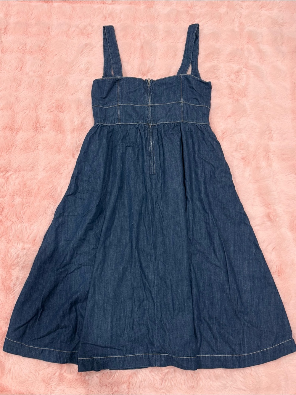 Reformation Tagliatelle Denim Midi Sleeveless Dress - Picture 4 of 8